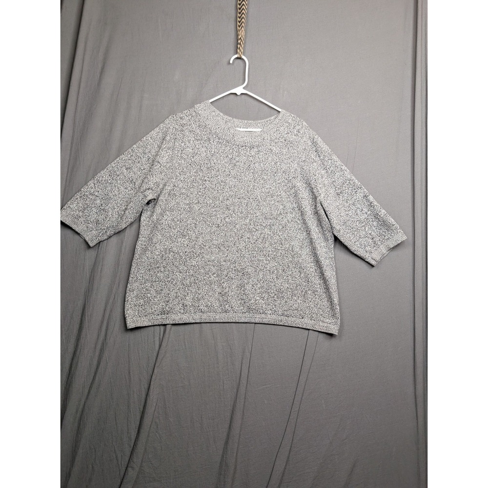 Dressbarn Women's Gray Sweater Top 3/4 Sleeves Size‎ 18/20